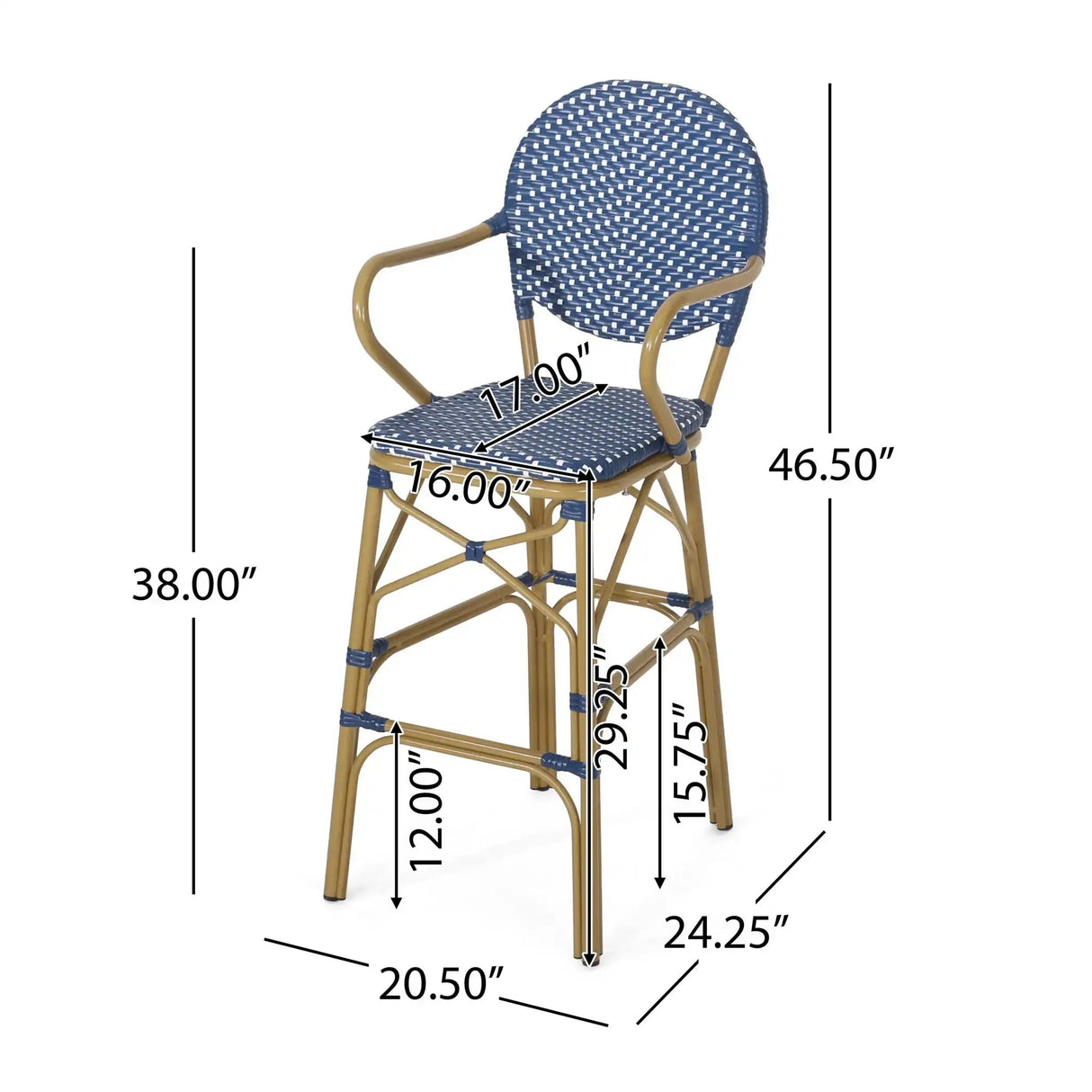 Outdoor Wicker And Aluminum French Barstools (Set of 2) - Best Buy Furniture
