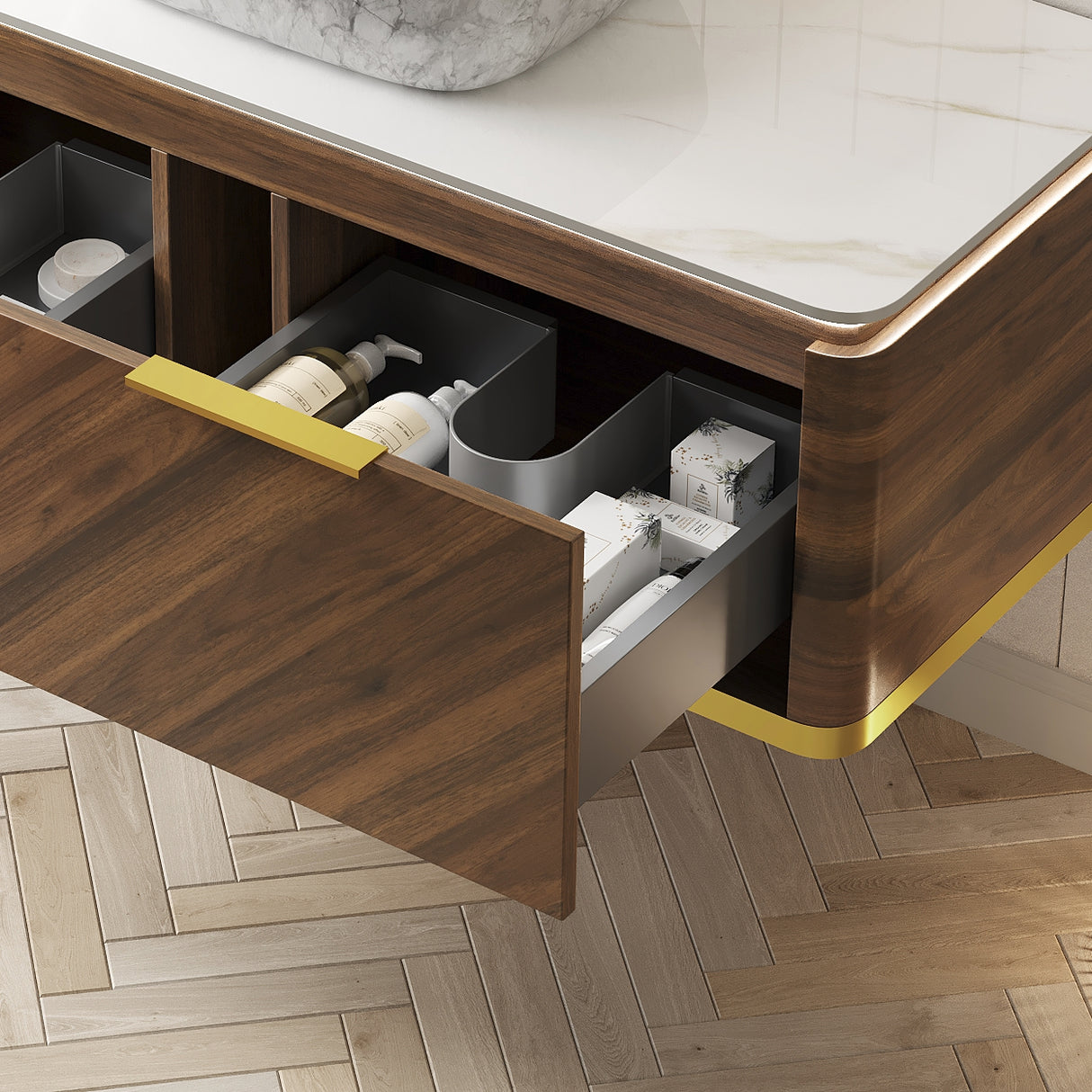 DIPA 48" Wall-Mounted Carrara Bathroom Vanity