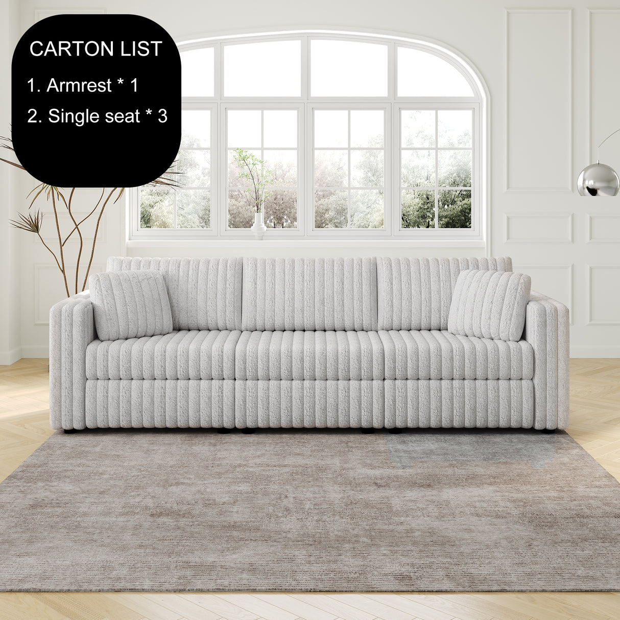 106.3" Soft Modular 3-Person Sofa