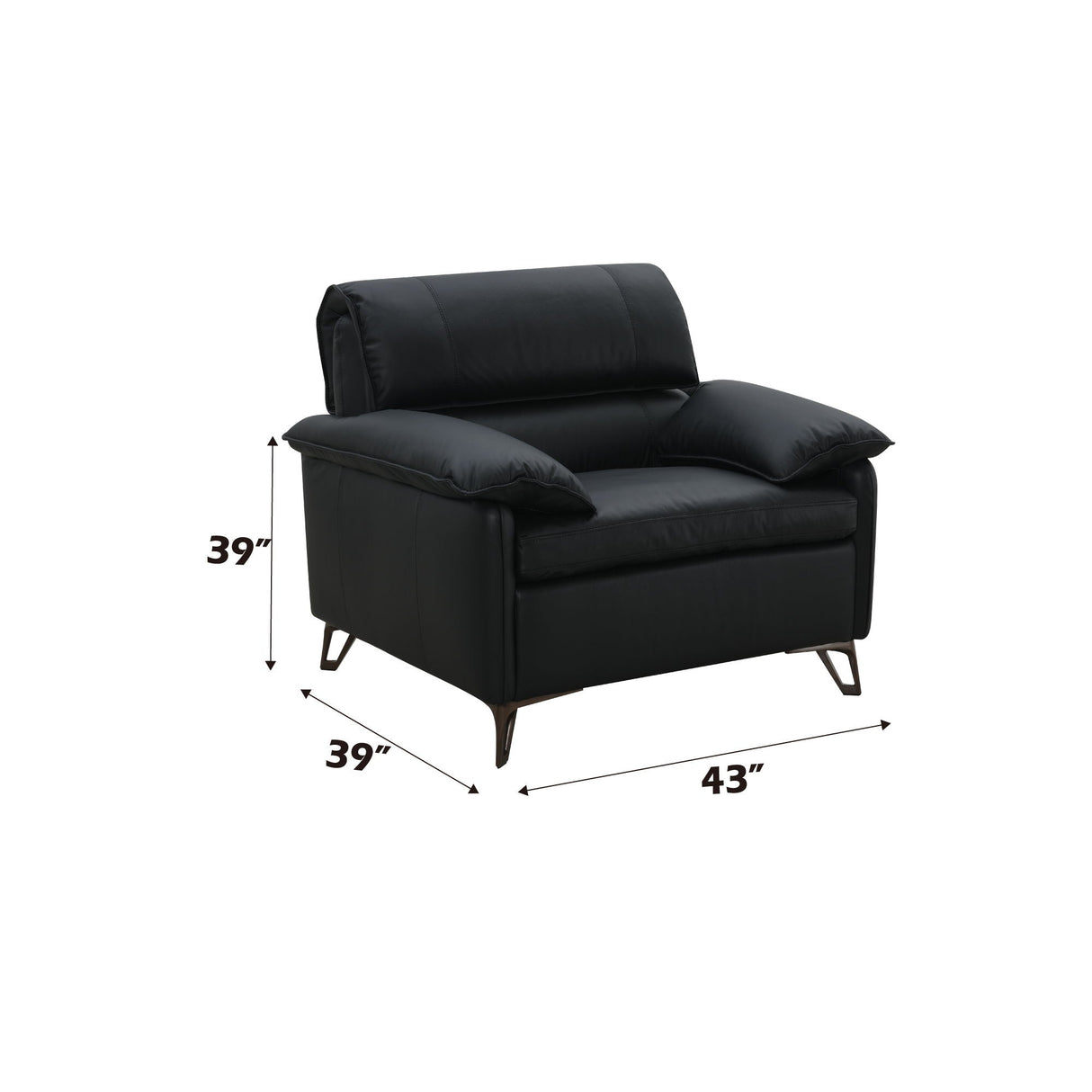 Eilene - Top Grain Leather Chair - Black - Best Buy Furniture