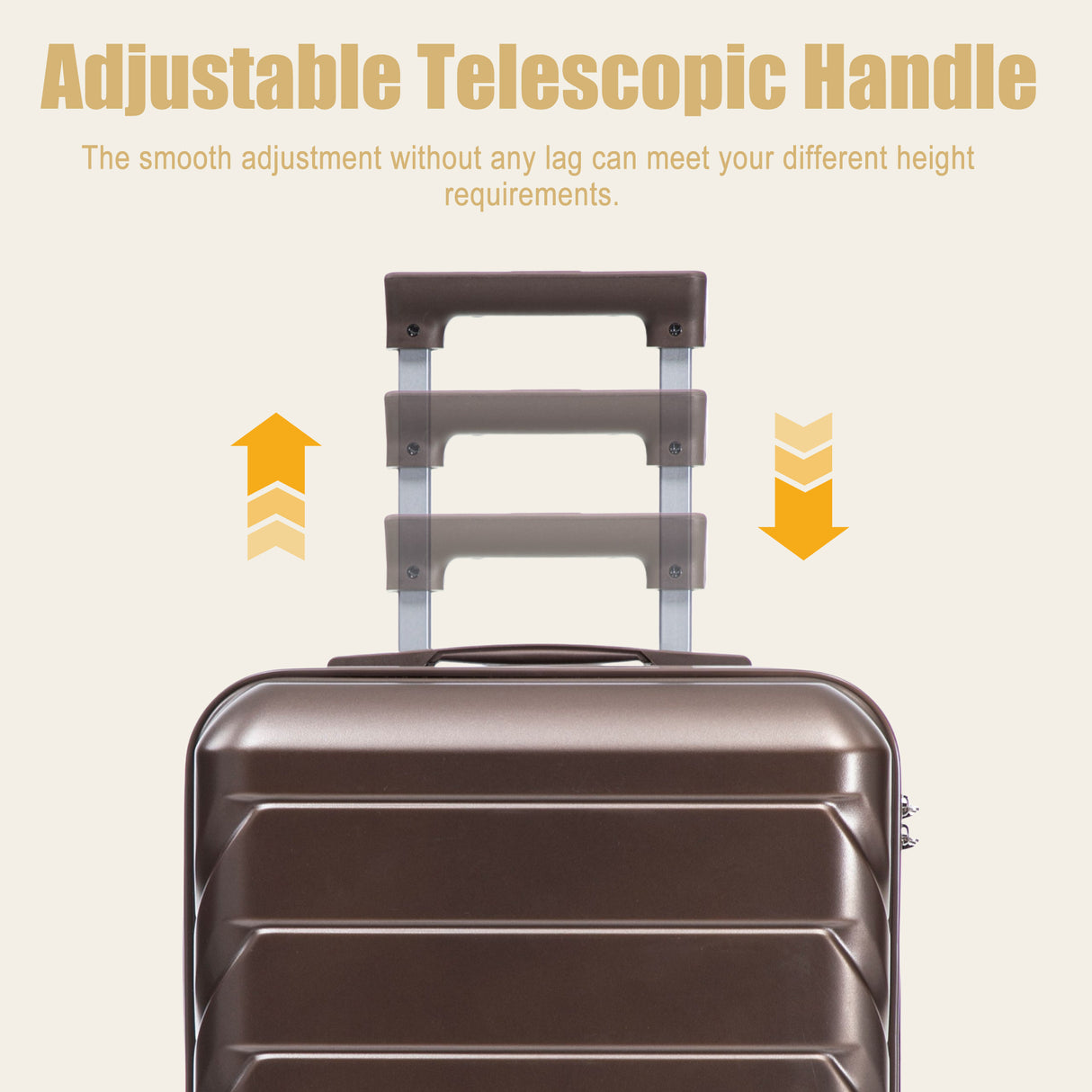 20 Inch ABS Hard Shell Travel Checked Luggage - Brown
