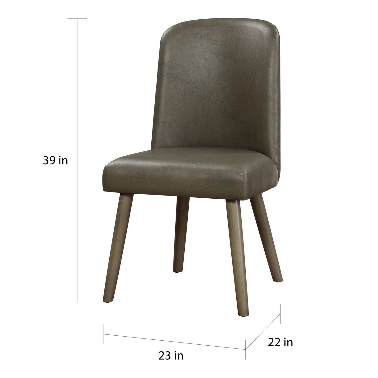 Waylon - Synthetic Leather Side Chair (Set of 2) - Gray / Oak - Best Buy Furniture