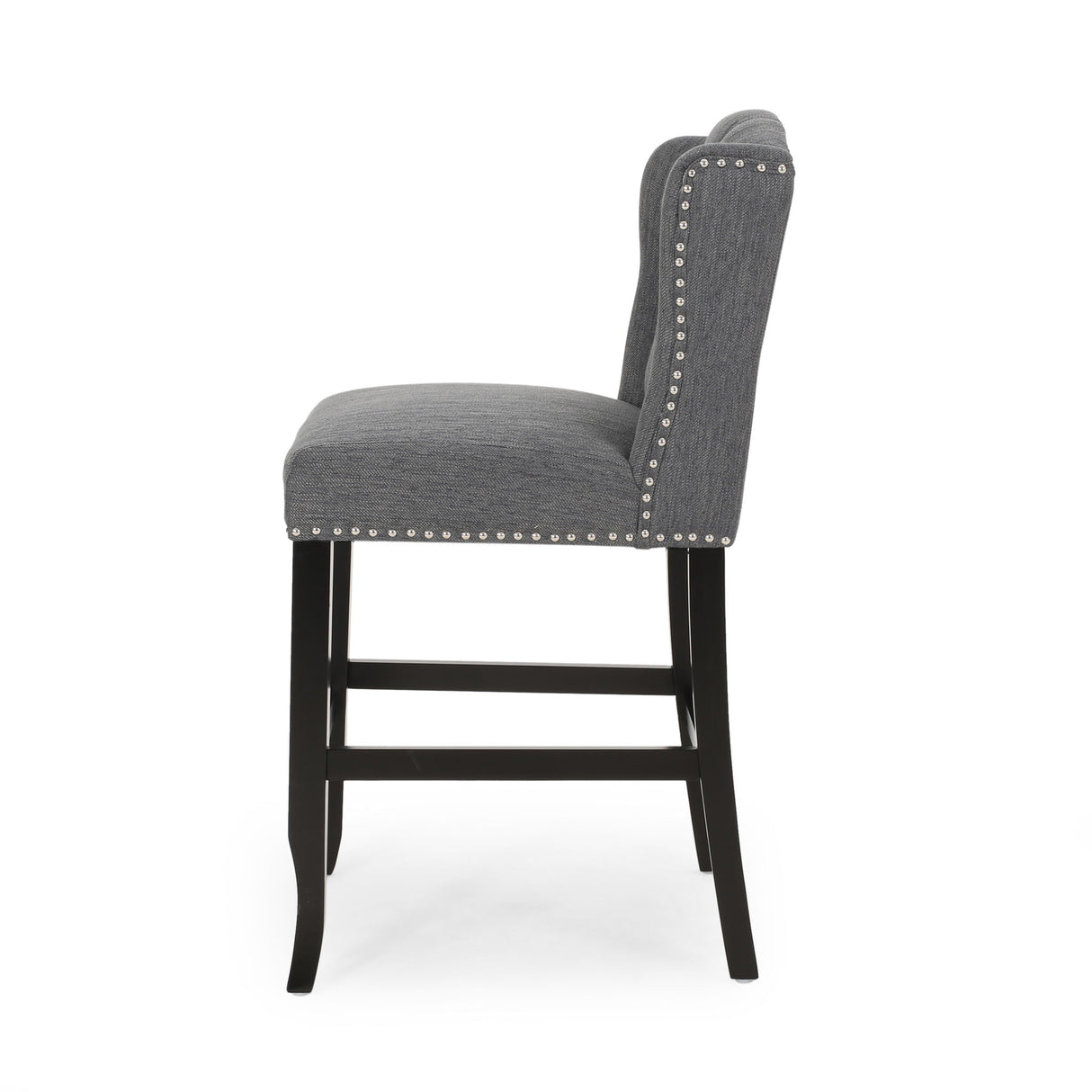 Vienna - Fabric Tufted Counter Stool With Nailhead Accents (Set of 2)