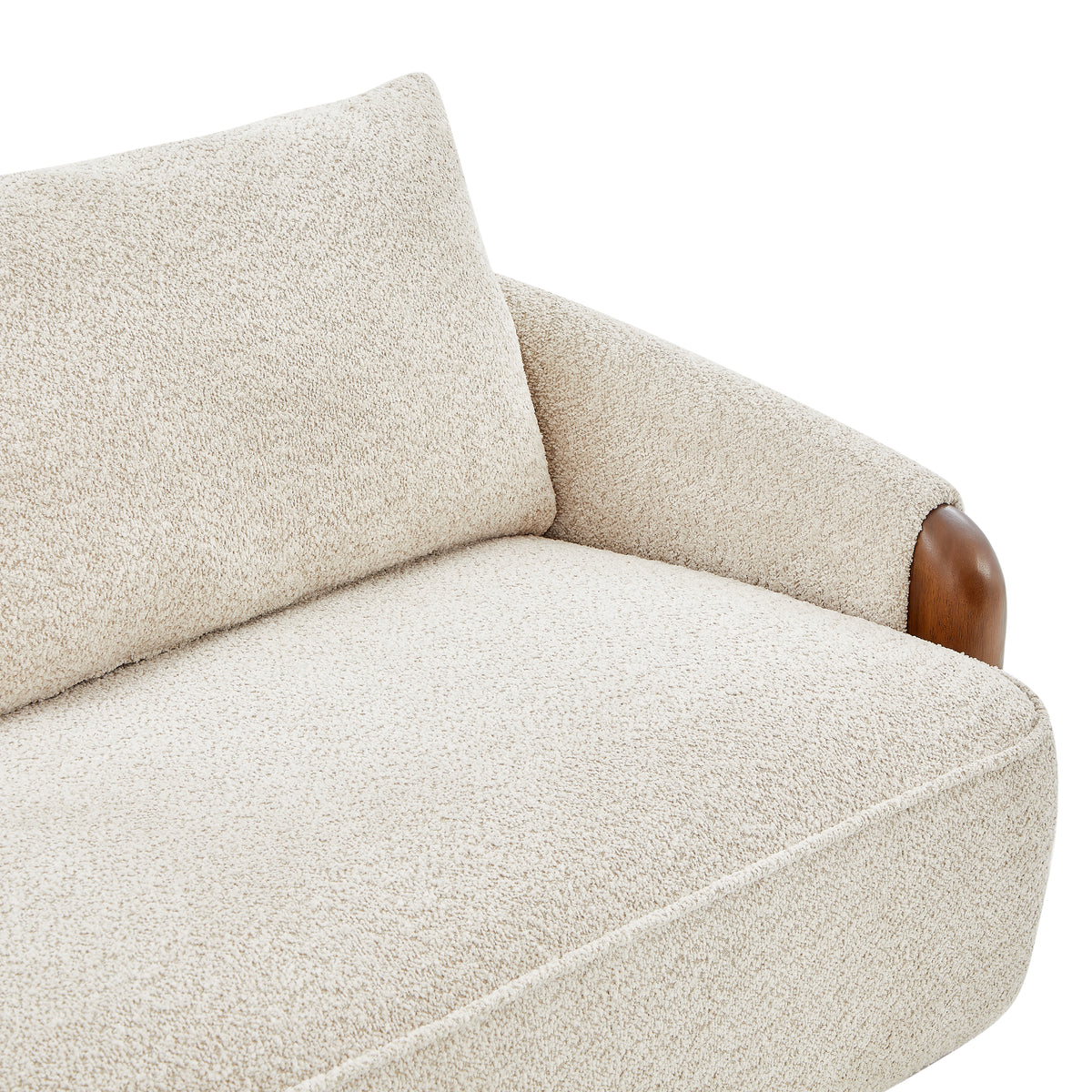 75 In. Curved Boucle Upholstered Sofa