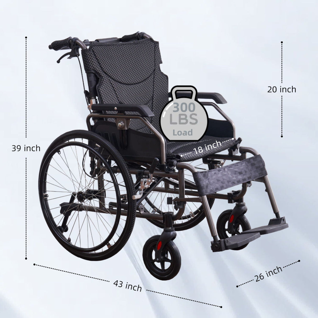 Premium Foldable Transport Wheelchair for Adults