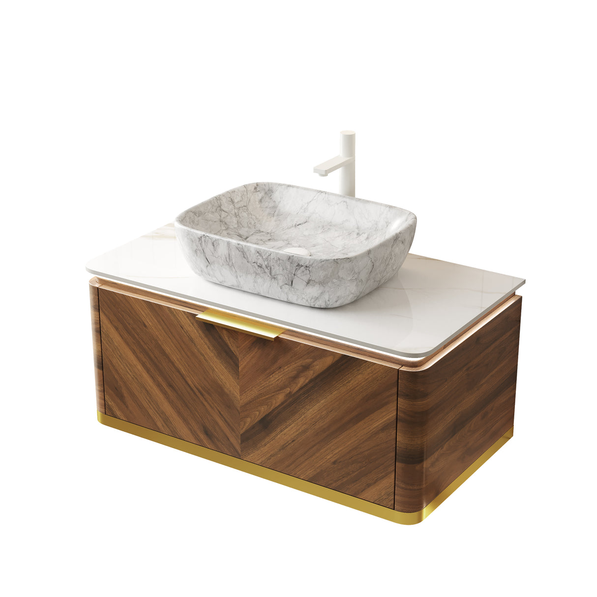 DIPA 36" Wall-Mounted Carrara Bathroom Vanity