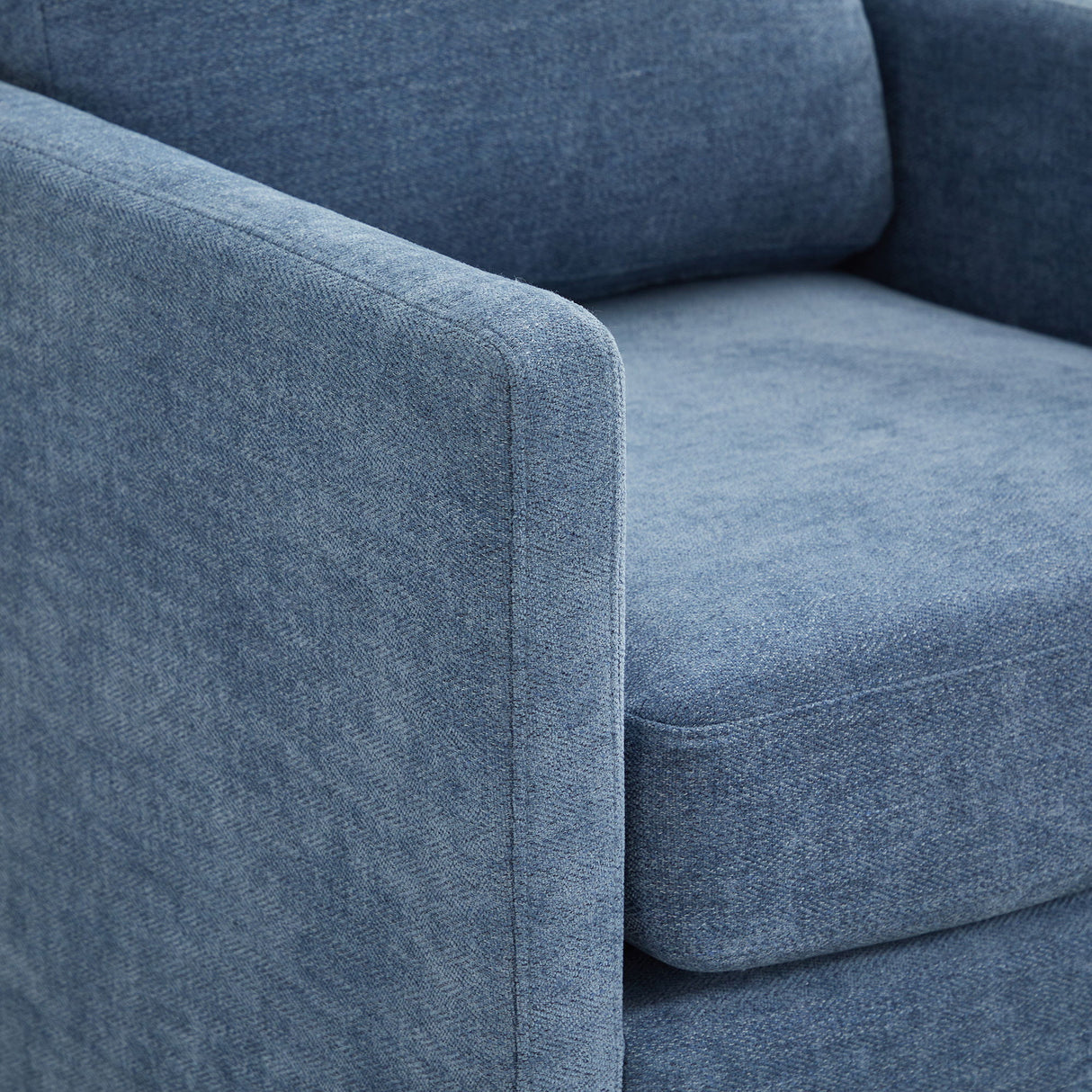 Modern Square Upholstered Swivel Accent Chair With Metal Base
