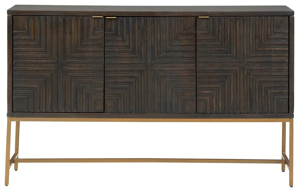 Elinmore - Accent Cabinet - Brown / Gold Finish - Best Buy Furniture