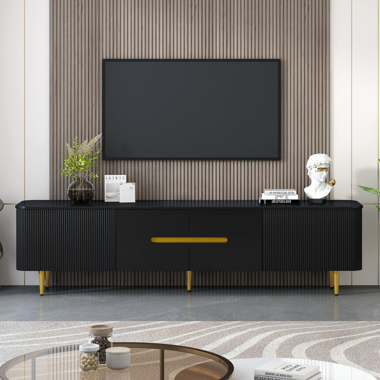 VIBE HAUS 78.7" Minimalist TV Stand for TVs up to 85 Inches