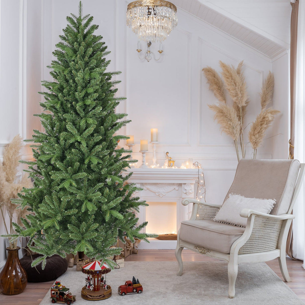 6ft-Artificial-Christmas-Tree,-1168-Branch-Tips,-Full-Lush-Hinged-Pine-with-PE+PVC-Mixed-Needles-Christmas-Trees
