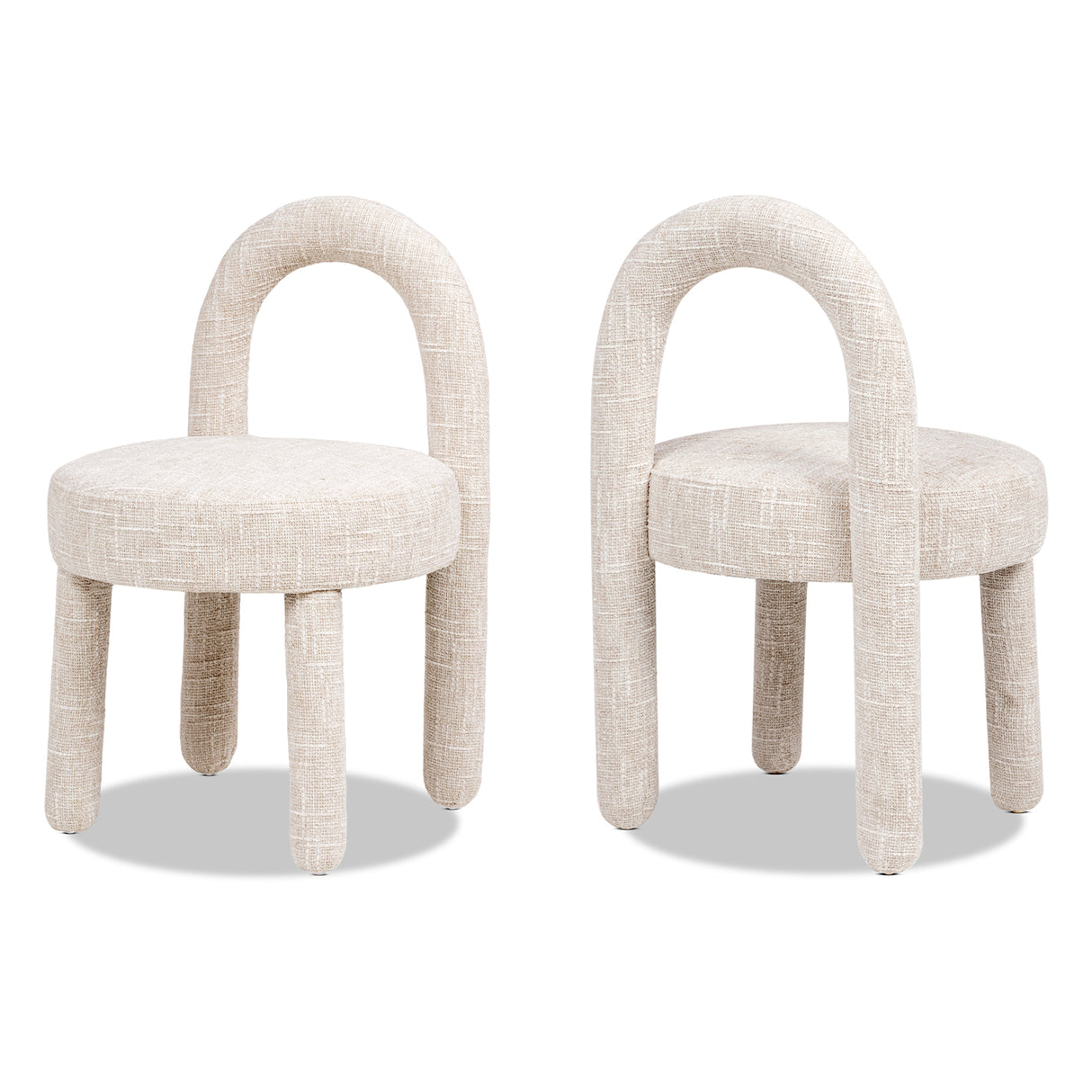 Penny Round Arched Fully Upholstered Dining Side Chair, Set of 2