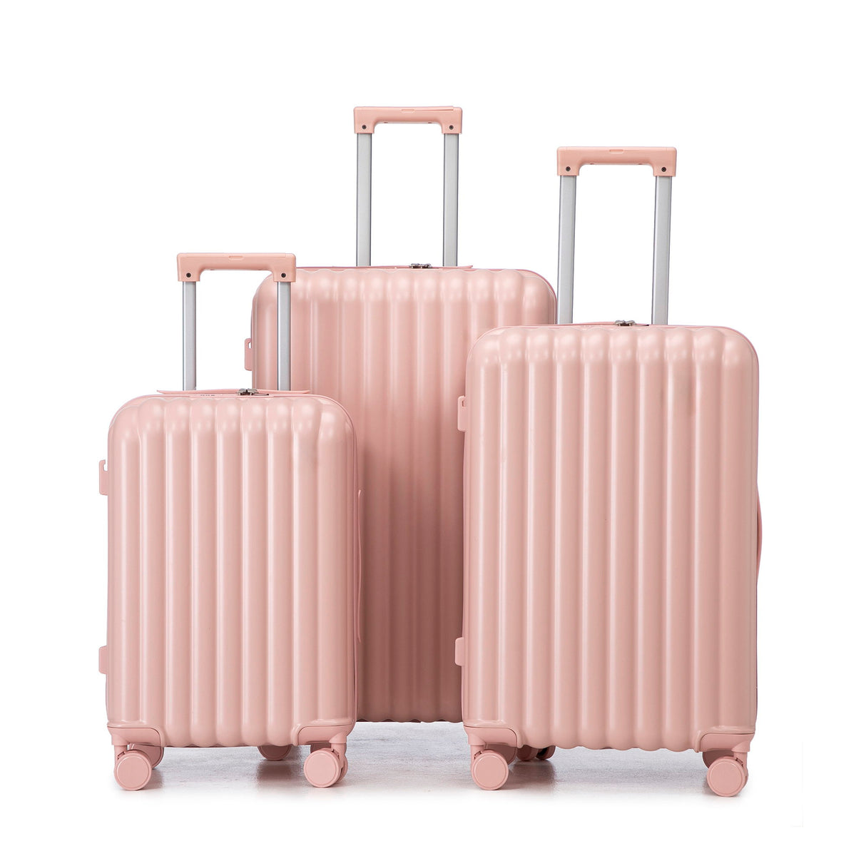 20" / 24" / 28" 3 Pieces / Set Spinner Wheel Luggage, Carry On Suitcase, With Cup Holder & USB Port & Phone Holder