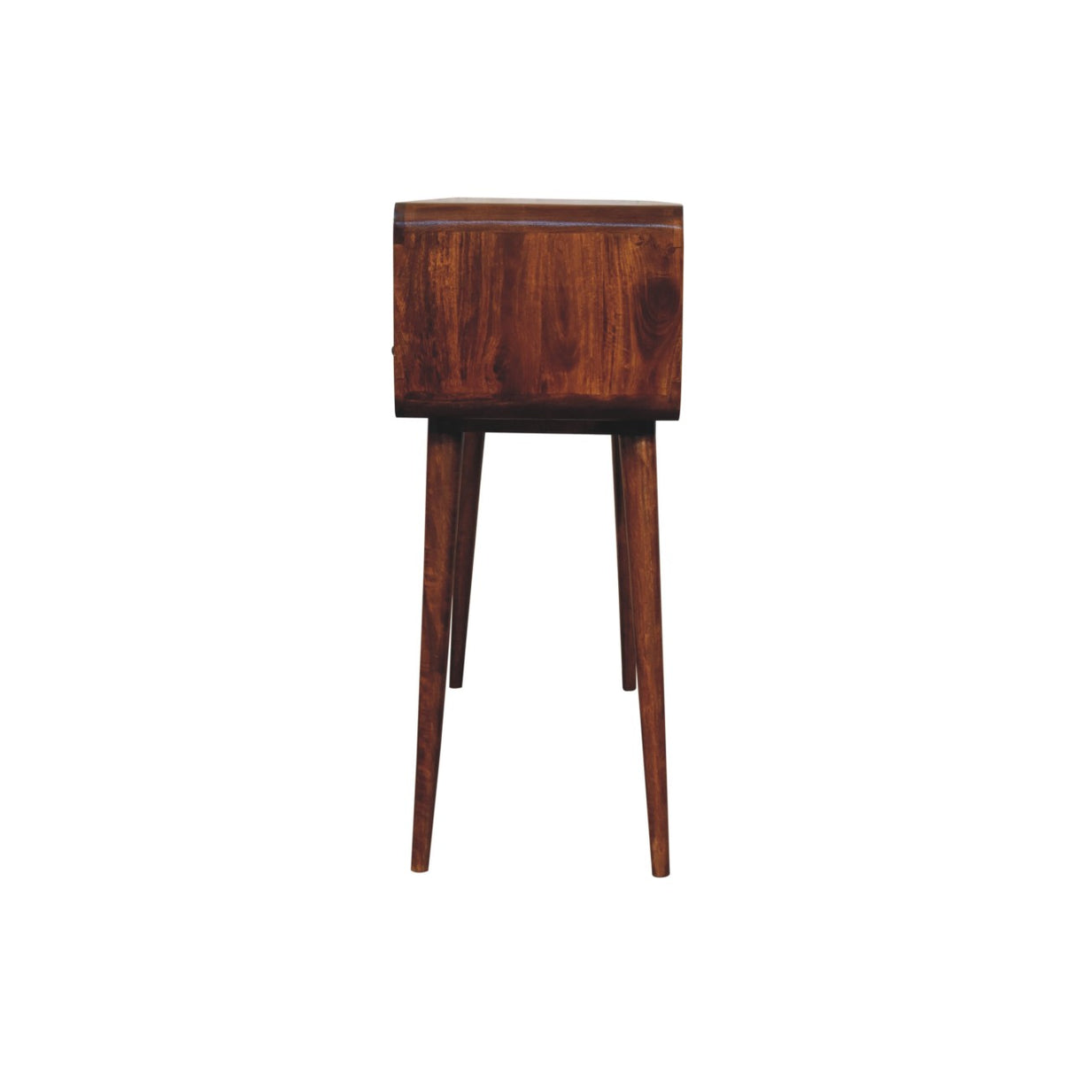 Solid Wood Triple Curved Chestnut Console Table