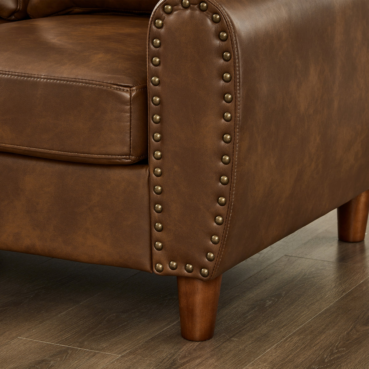 Breathable Faux Leather Sofa For Living Room