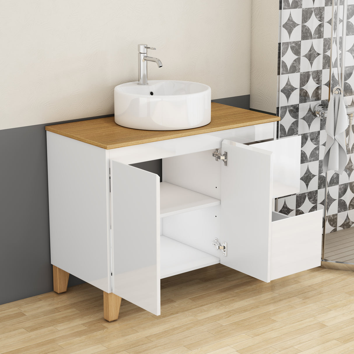 36-Inch Modern Bathroom Vanity with Sink Combo
