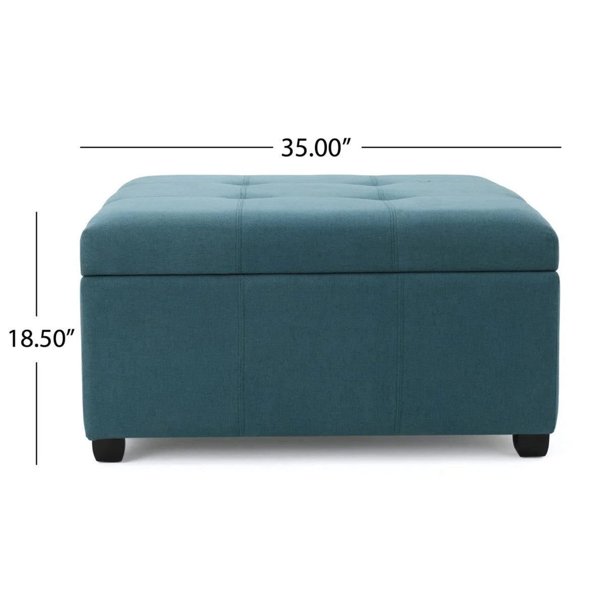 Tufted Square Storage Ottoman, Dark