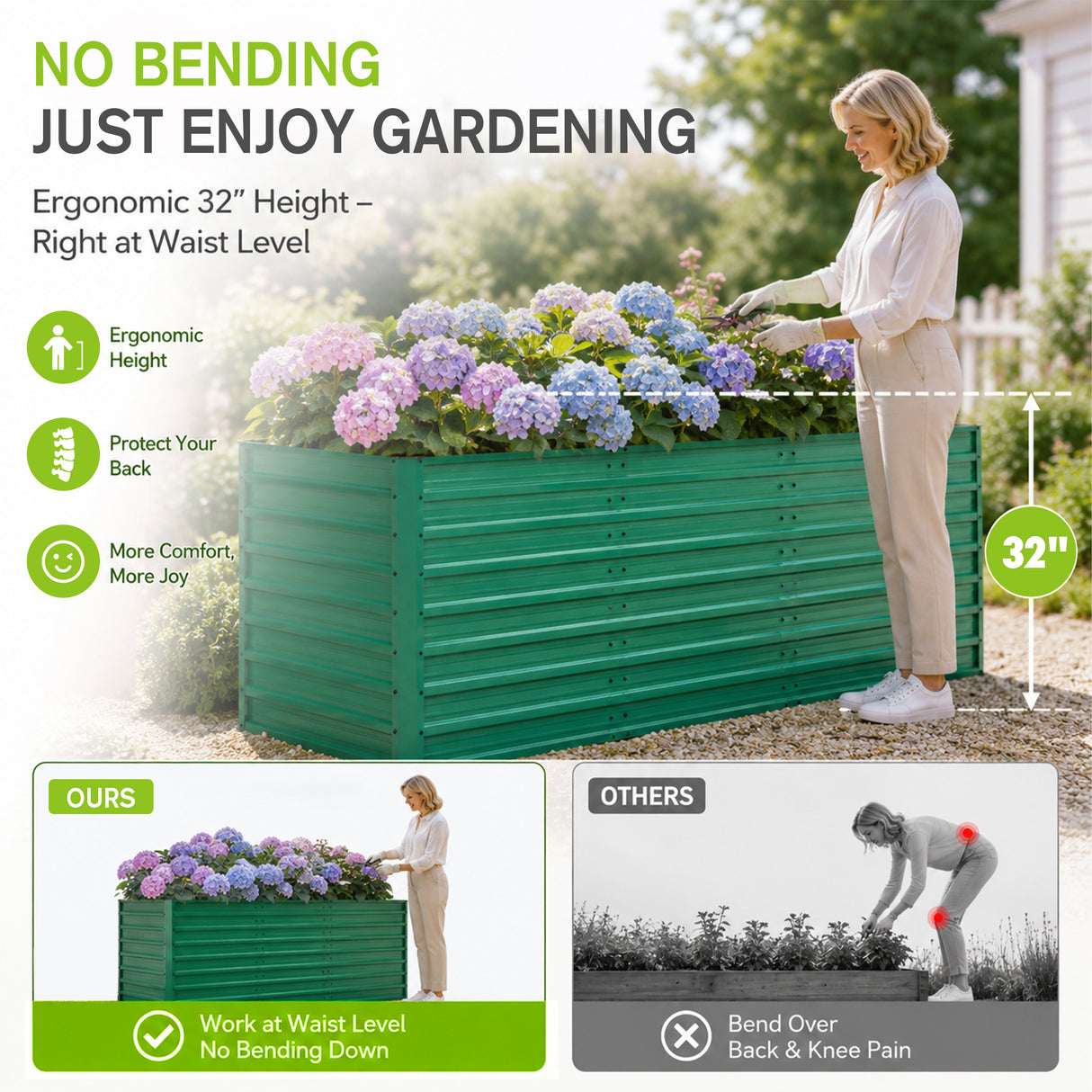 93.7" x 31.5" x 32.3" Raised Garden Bed Kit