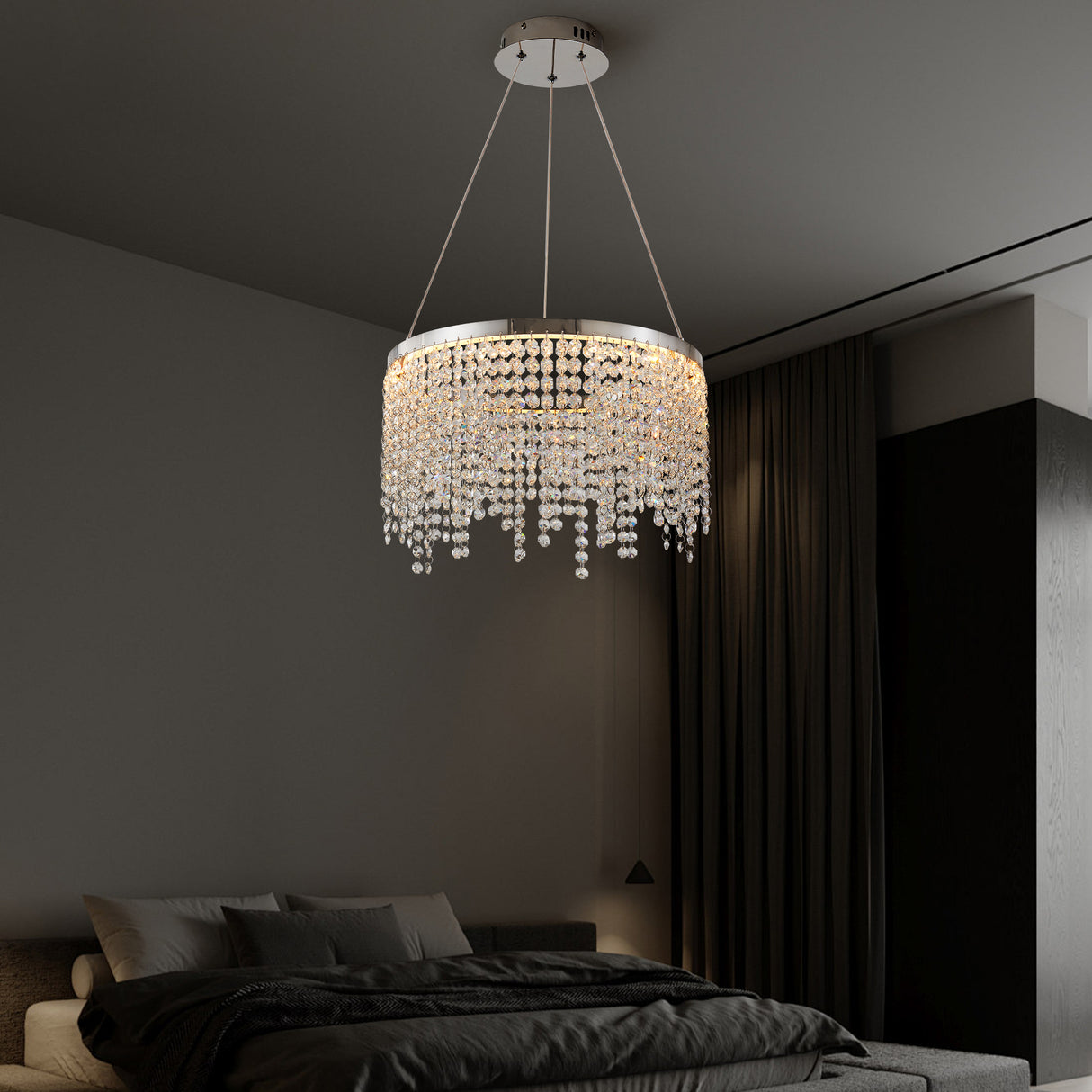 16-Inch Luxury Crystal LED Chandelier