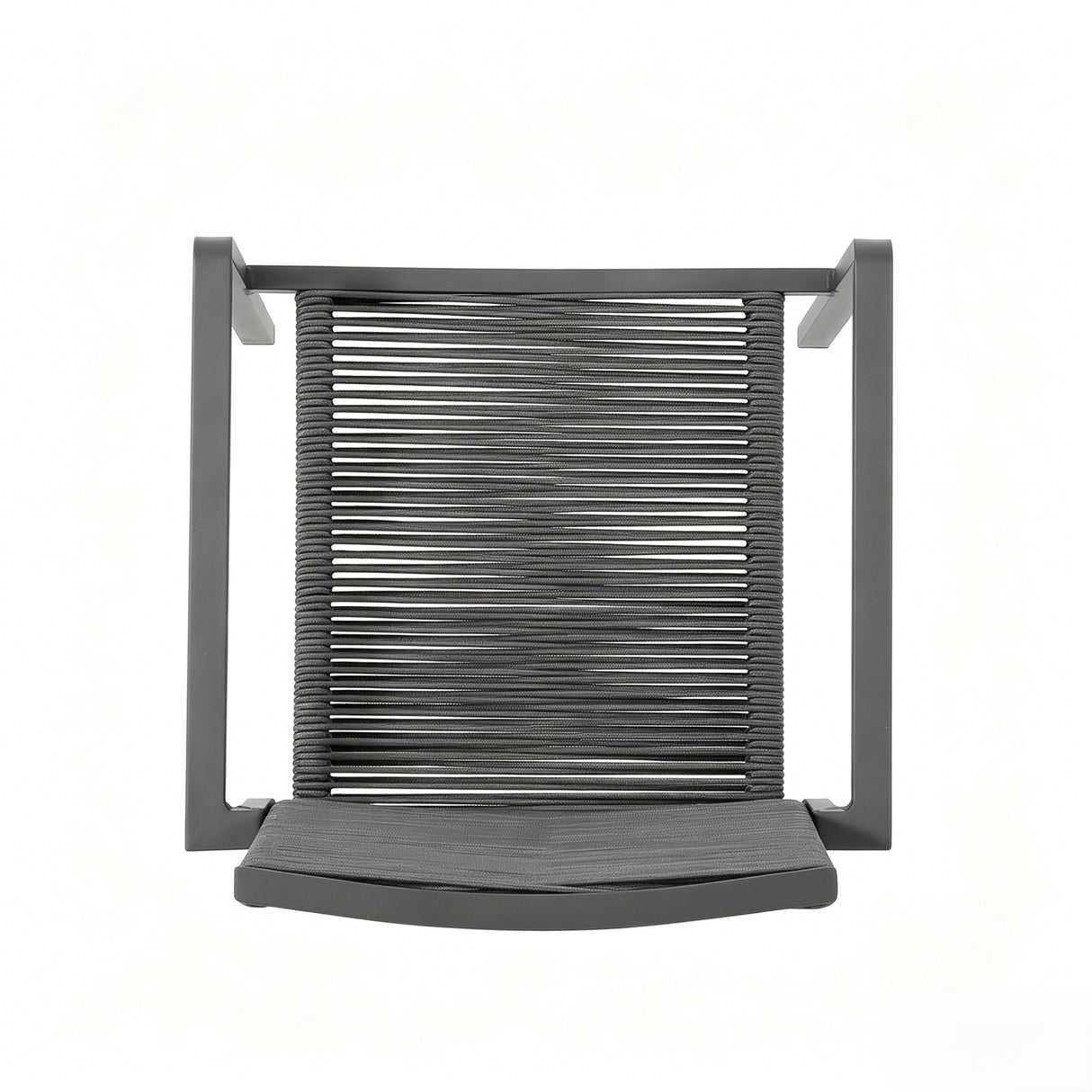 7-Piece Aluminum & Woven Rope Outdoor Patio Dining Set, Grey & Black