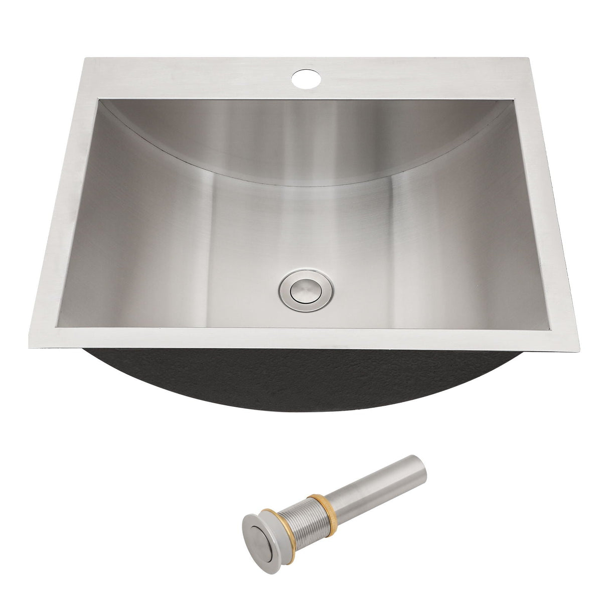 21 x 17" Drop In Bathroom Sink with Pop Up Drain