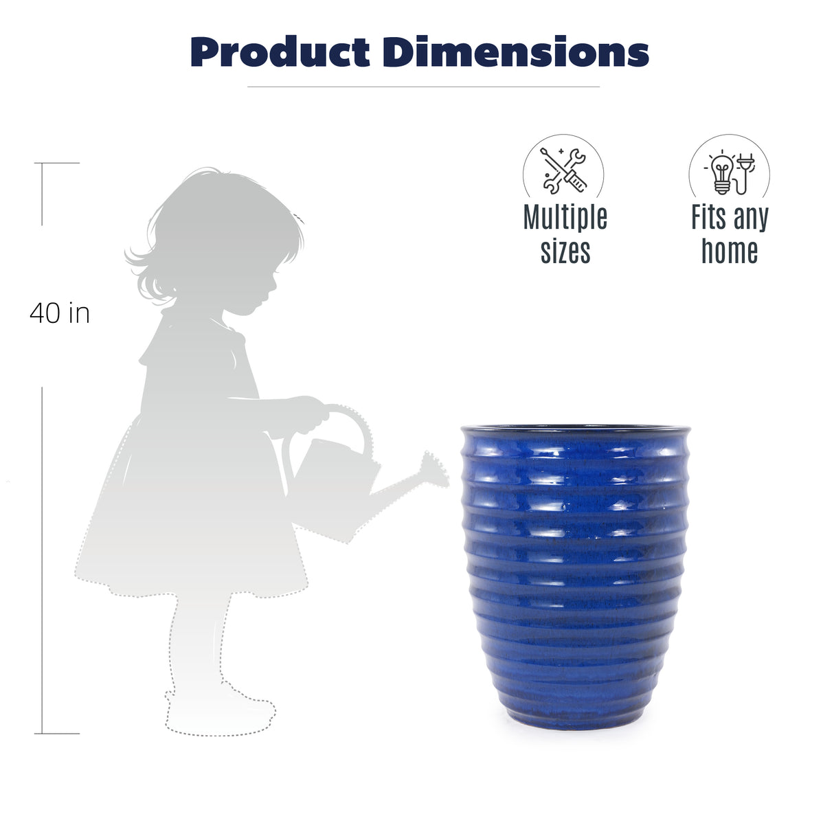 Handmade Sapphire Garden Pot