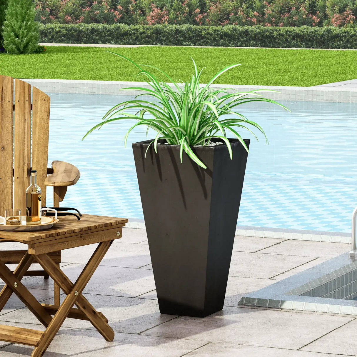 Outdoor Modern Cast Stone Planter - Best Buy Furniture
