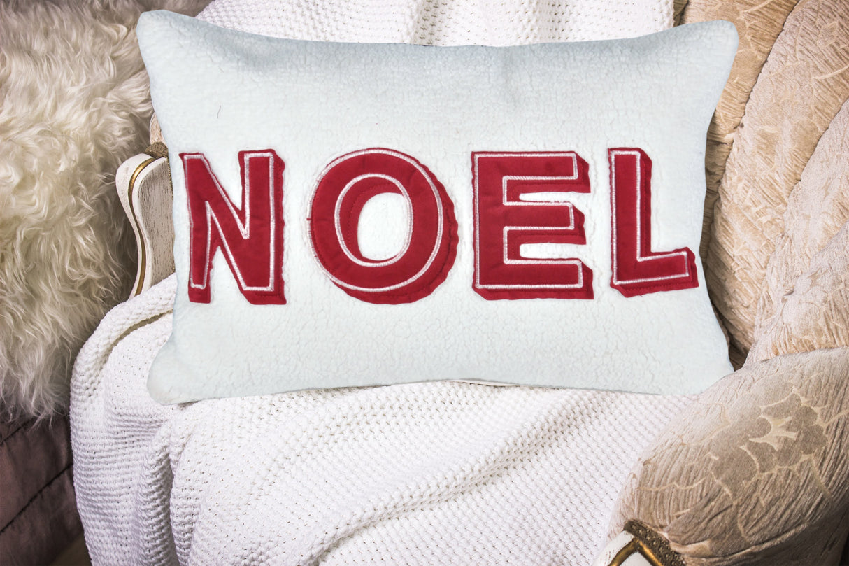 Noel Christmas Throw Pillow with Insert