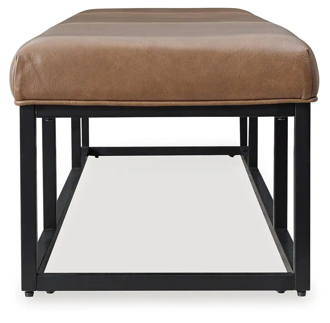Joston - Accent Bench - Caramel - Best Buy Furniture