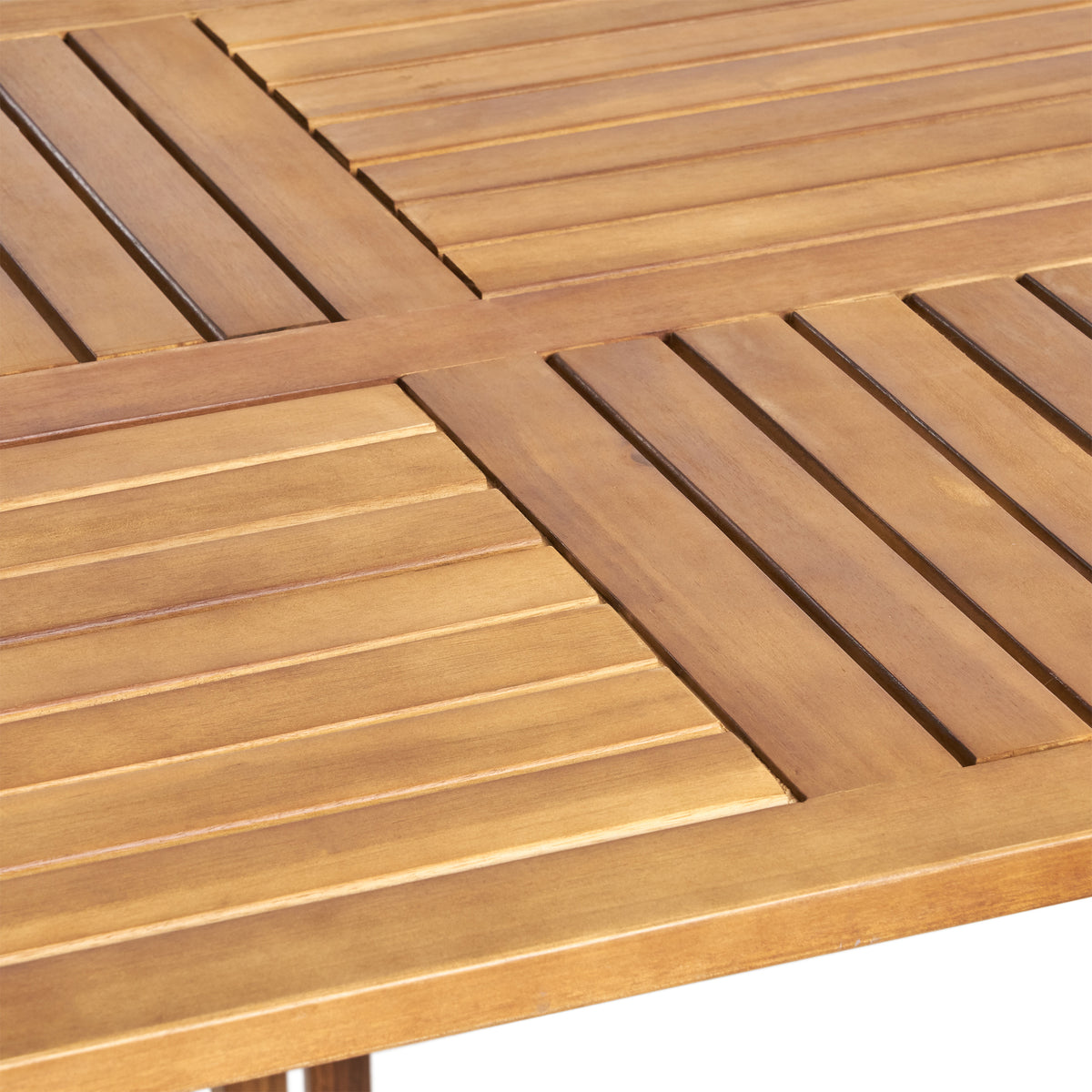 Outdoor 59 Inch Rectangular Solid Wood Dining Table - Teak Finish