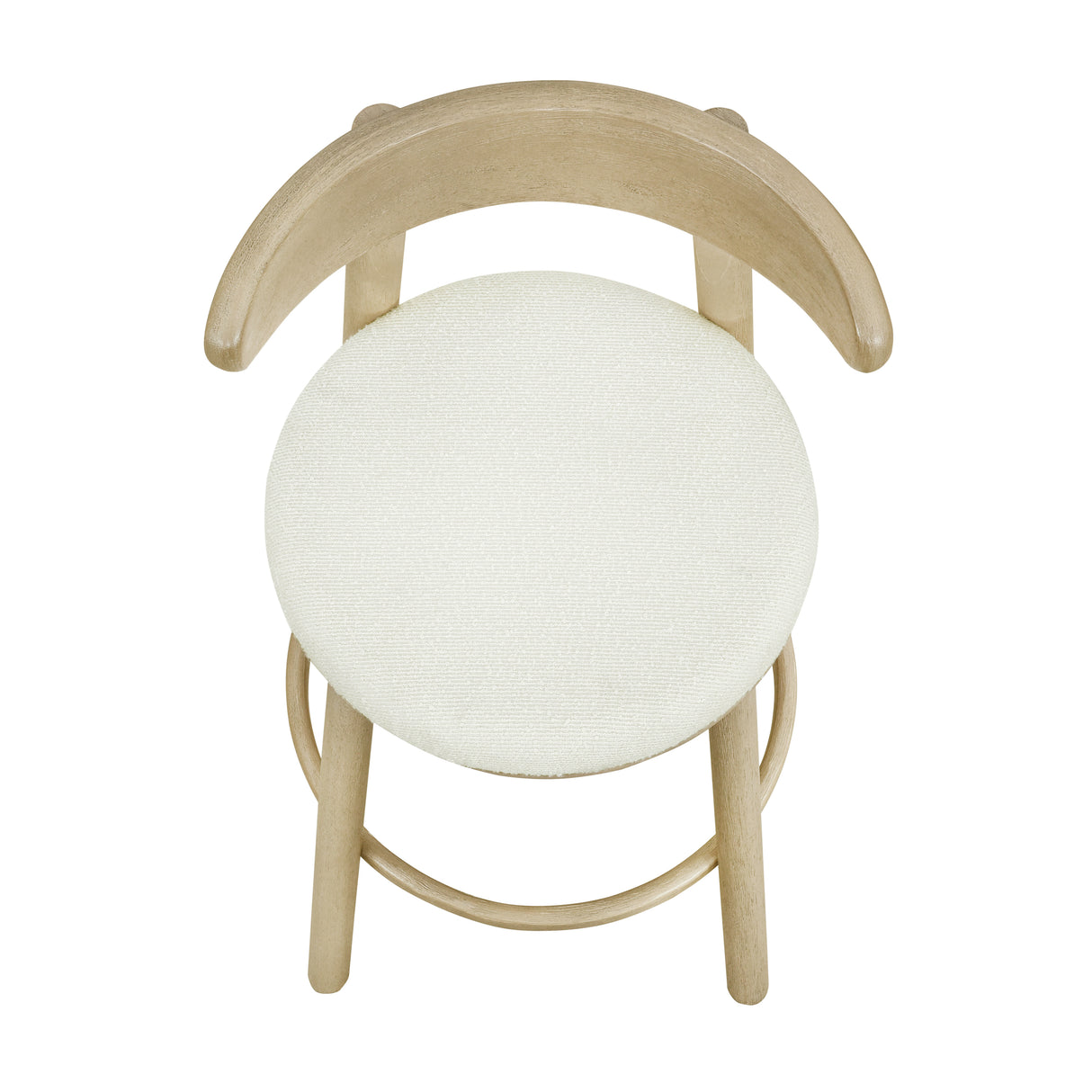 Round Cushion Bar Stools (Natural Ash + Beige)