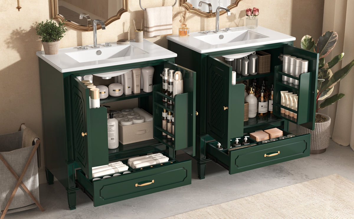 60" Bathroom Vanity with Double Sink Combo Set