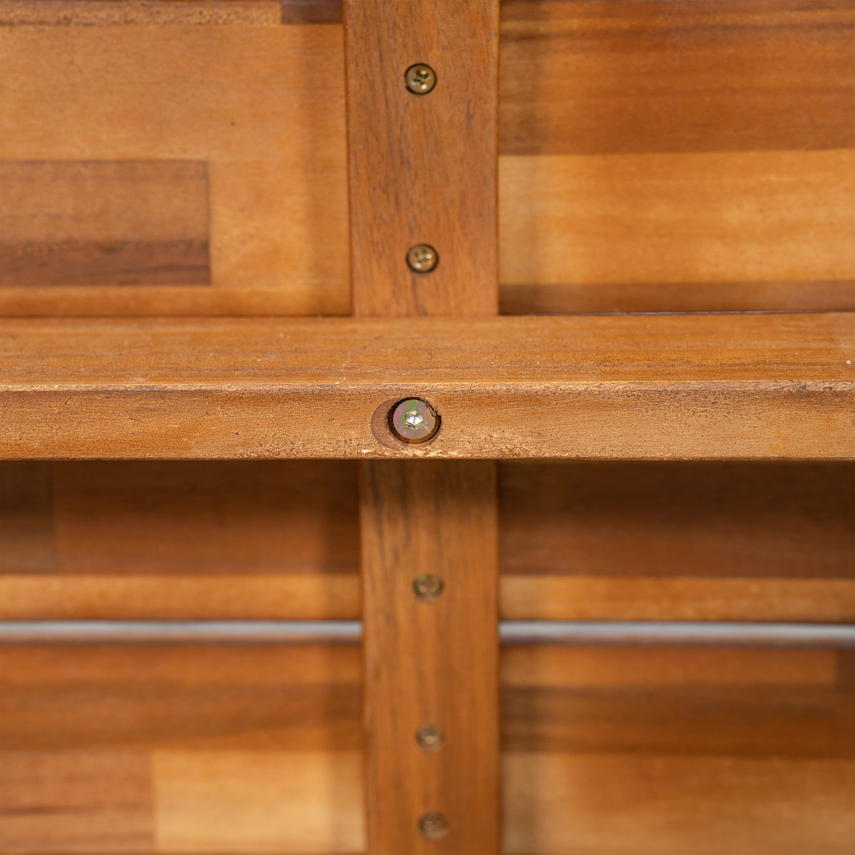 Outdoor Acacia Wood Bench with Teak Finish
