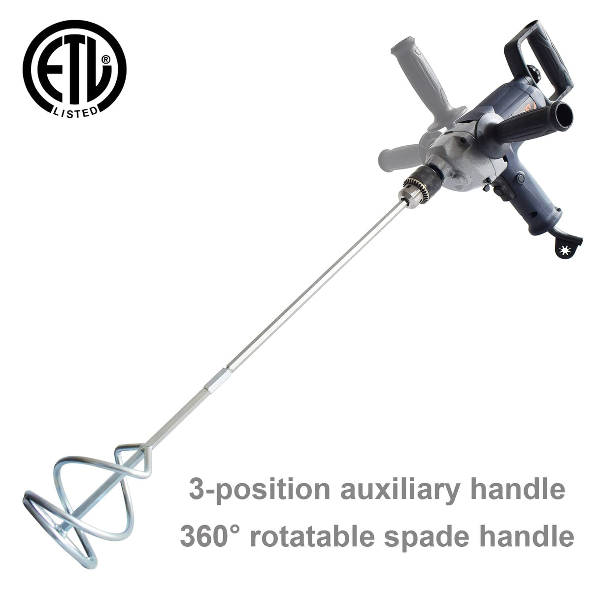 Drill Mixer Set with Spade Handle