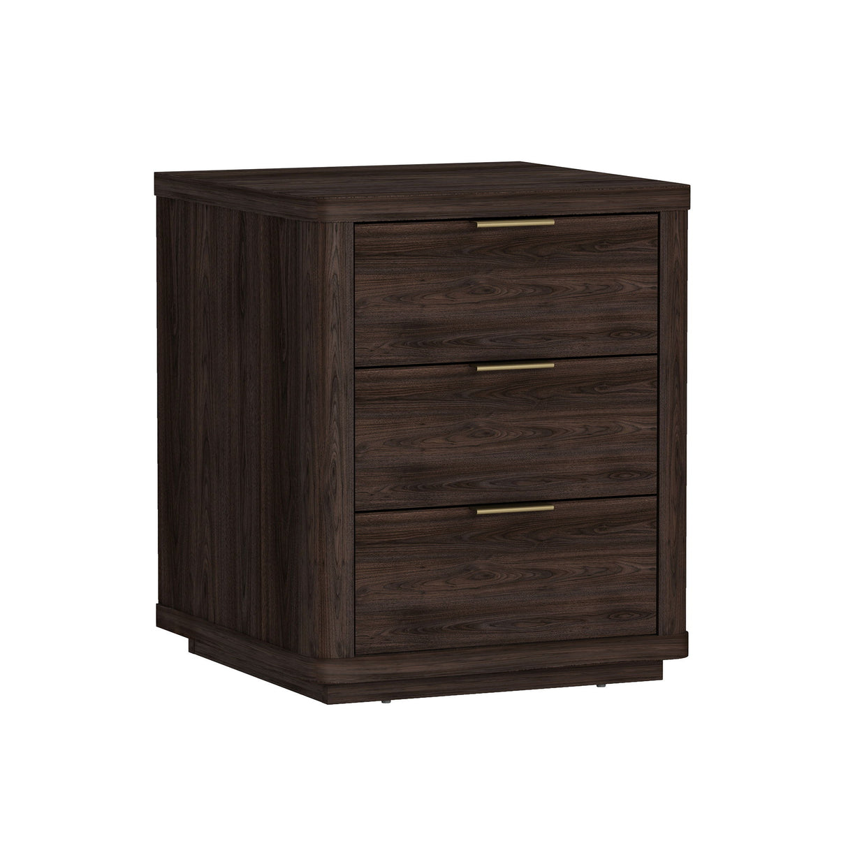 Evelyn - Nightstand With 3 Drawers, Smooth Rounded Edges