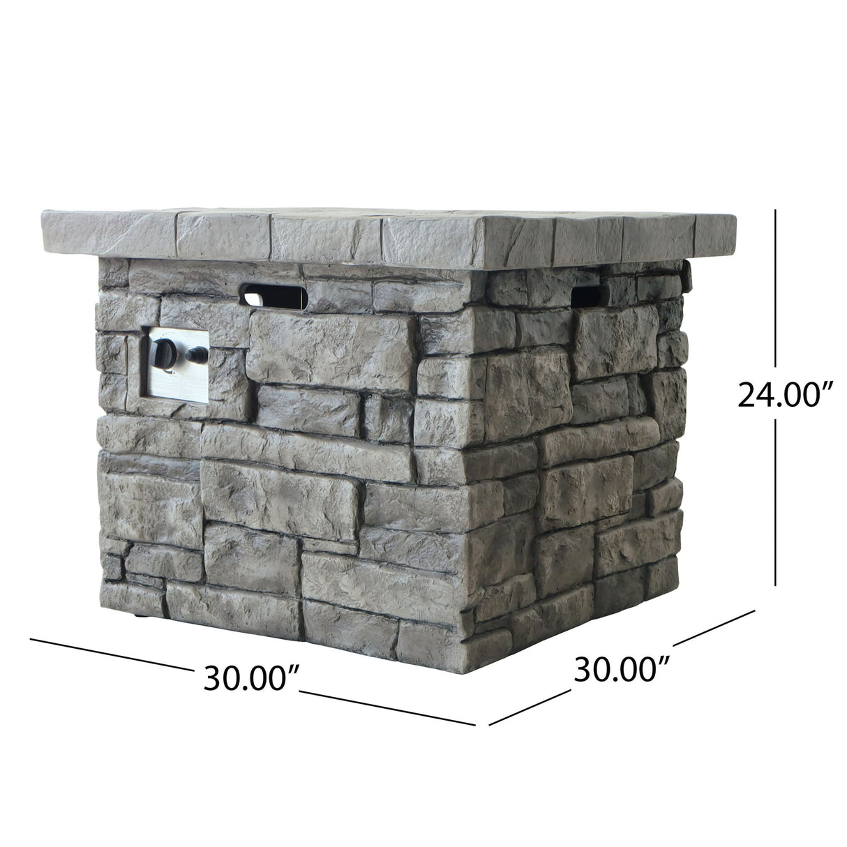 Outdoor Square Propane Fire Pit 40, 000 Btu - Gray - Best Buy Furniture