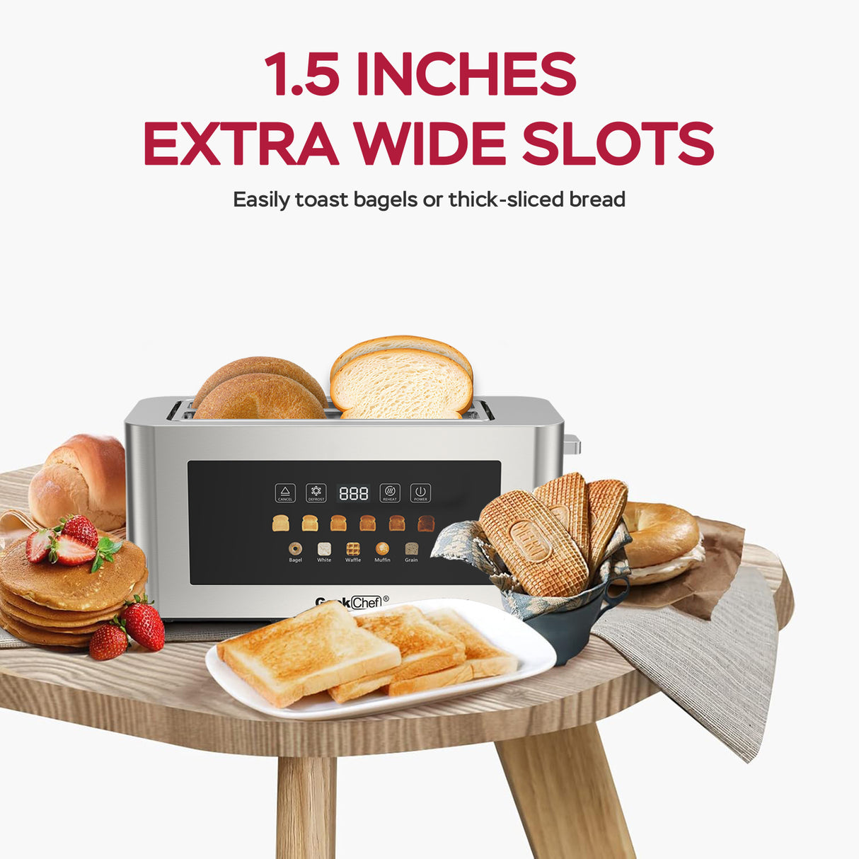 4-Slice Toaster with Extra-Wide Entrance and LED Display