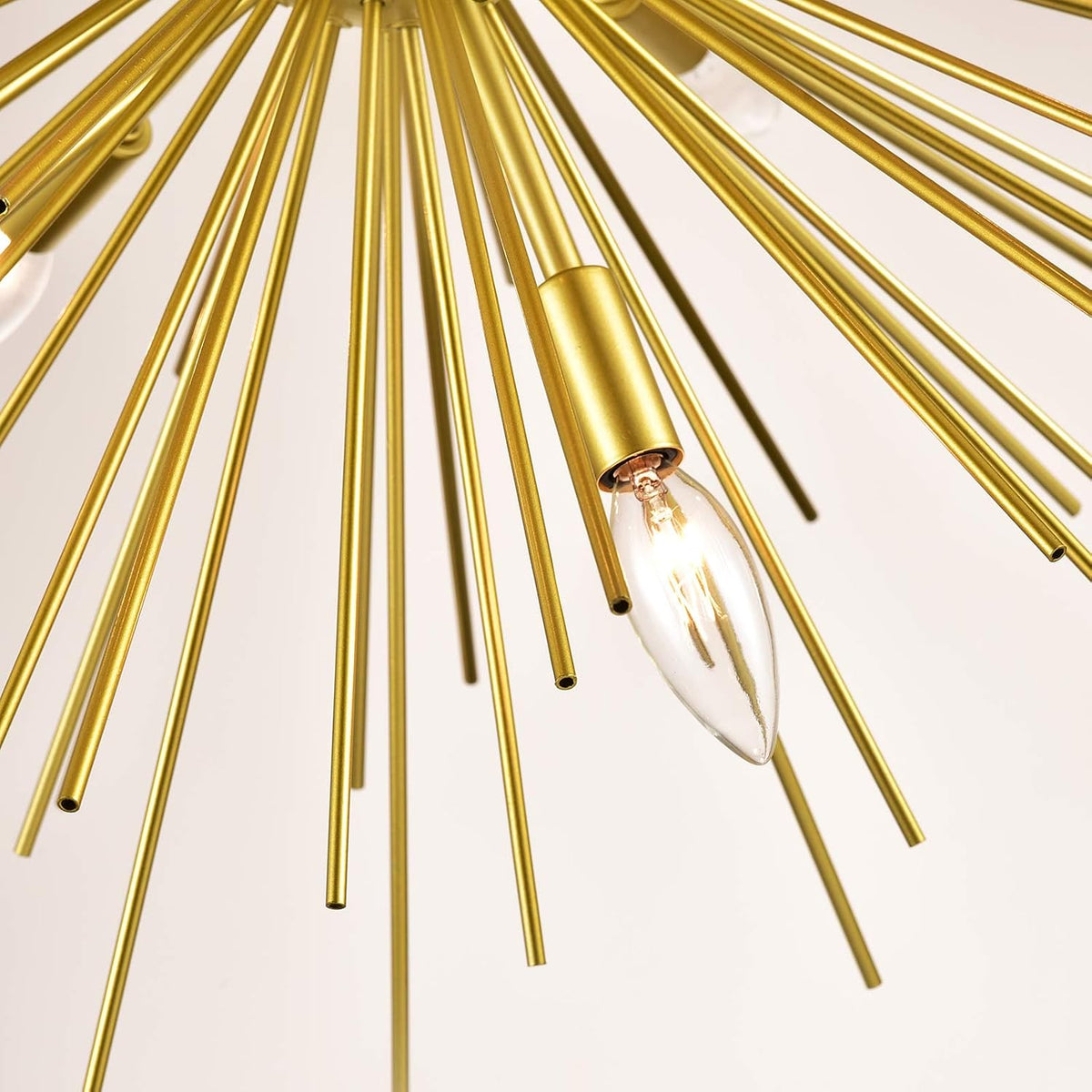 Gold Sputnik Chandelier, 7-Light Mid-Century Modern Starburst, 25.6 Inch
