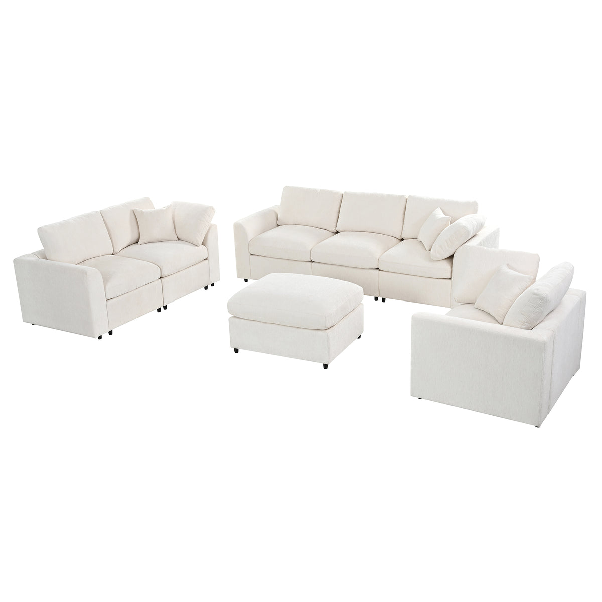U-Style 4-Piece Modular Sofa Set