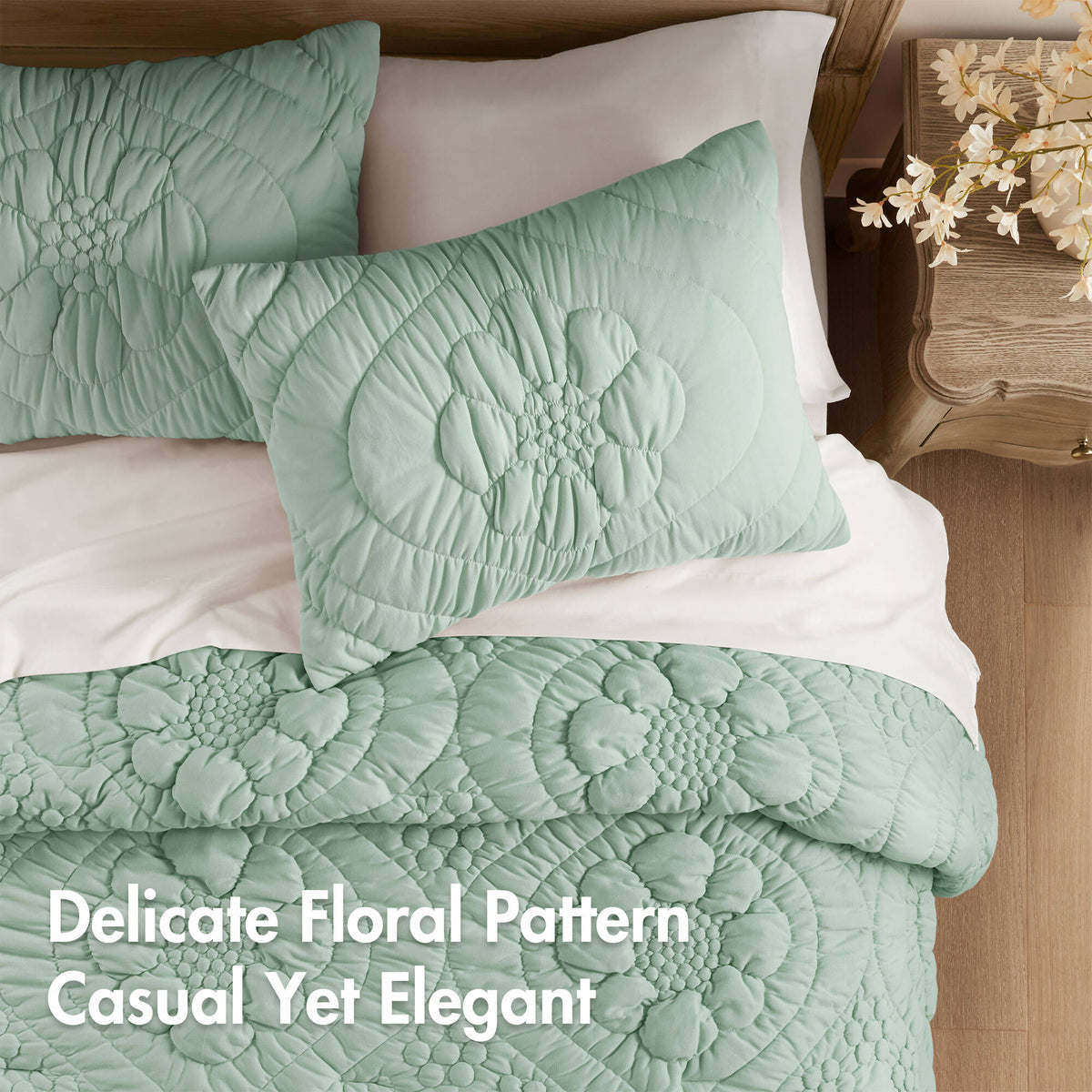3-Piece King Comforter Set with Poly Jersey Fabric - King