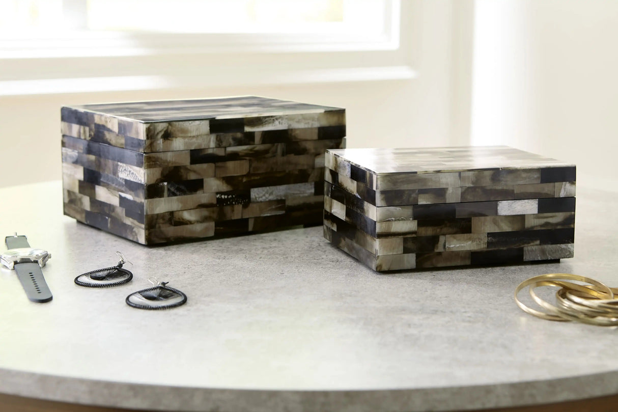 Ellford - Box Set (Set of 2) - Black / Brown / Cream - Best Buy Furniture