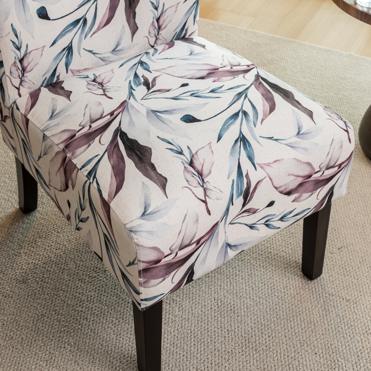 Capa Print Fabric Armless Contemporary Accent Chair