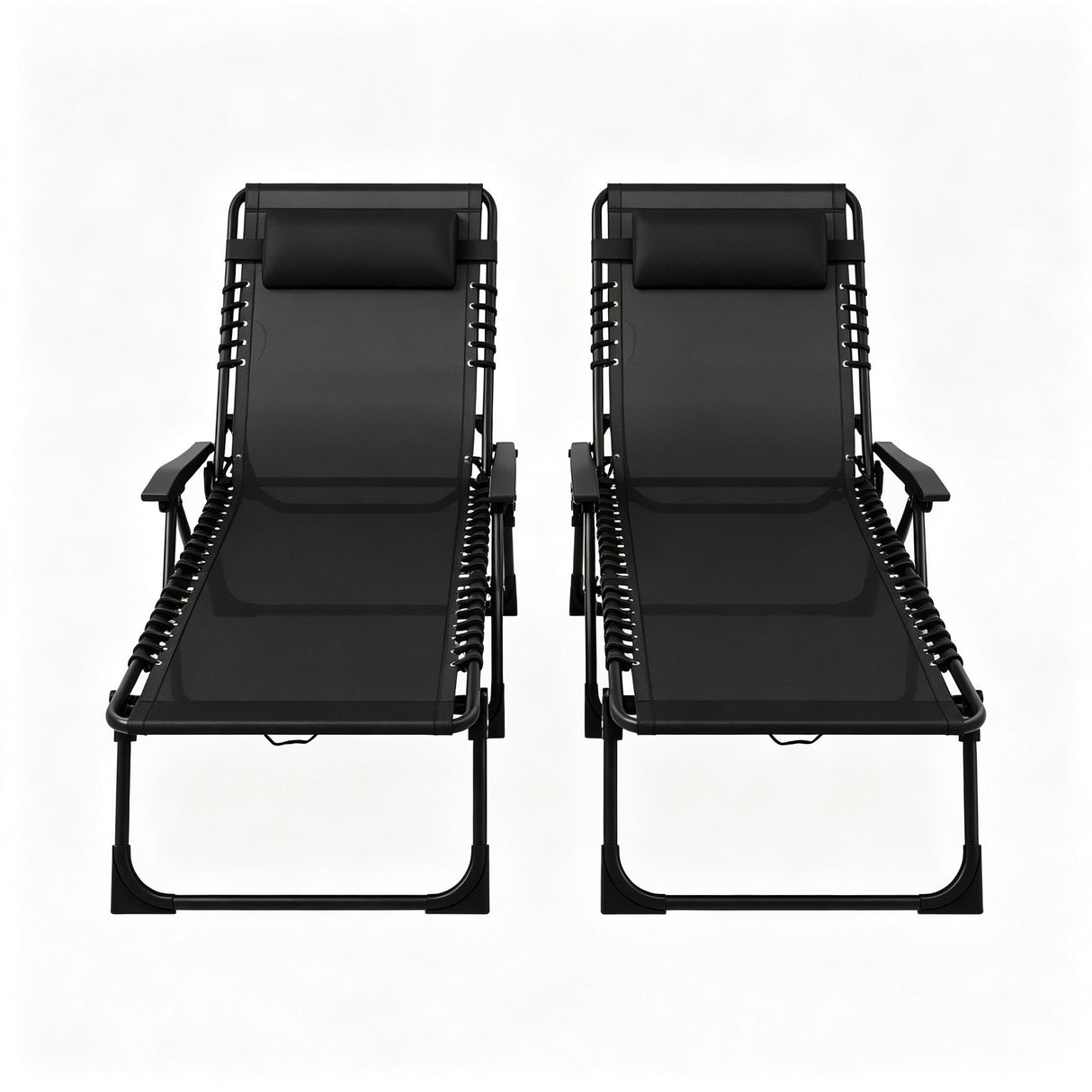 2pcs Folding Chaise Lounge Pool Chairs