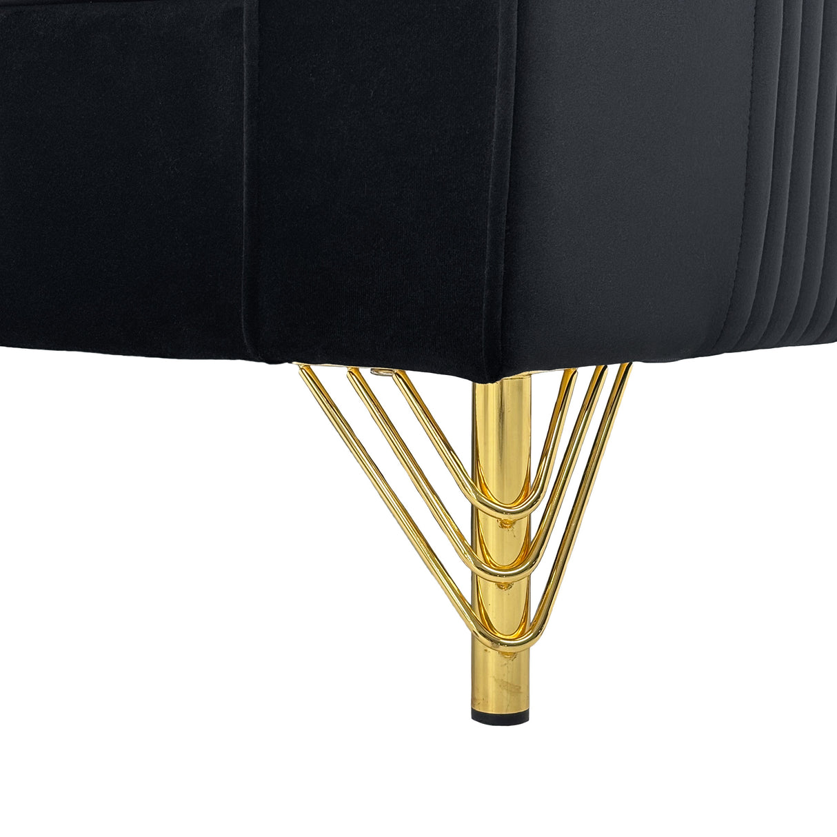 Black Velvet 2-Piece Sofa Set