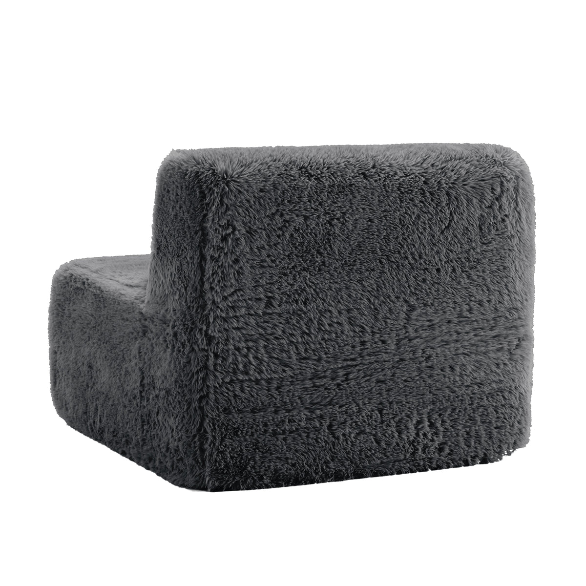 Aviana Armless Sofa With Pillow Plush Fabric - Dark