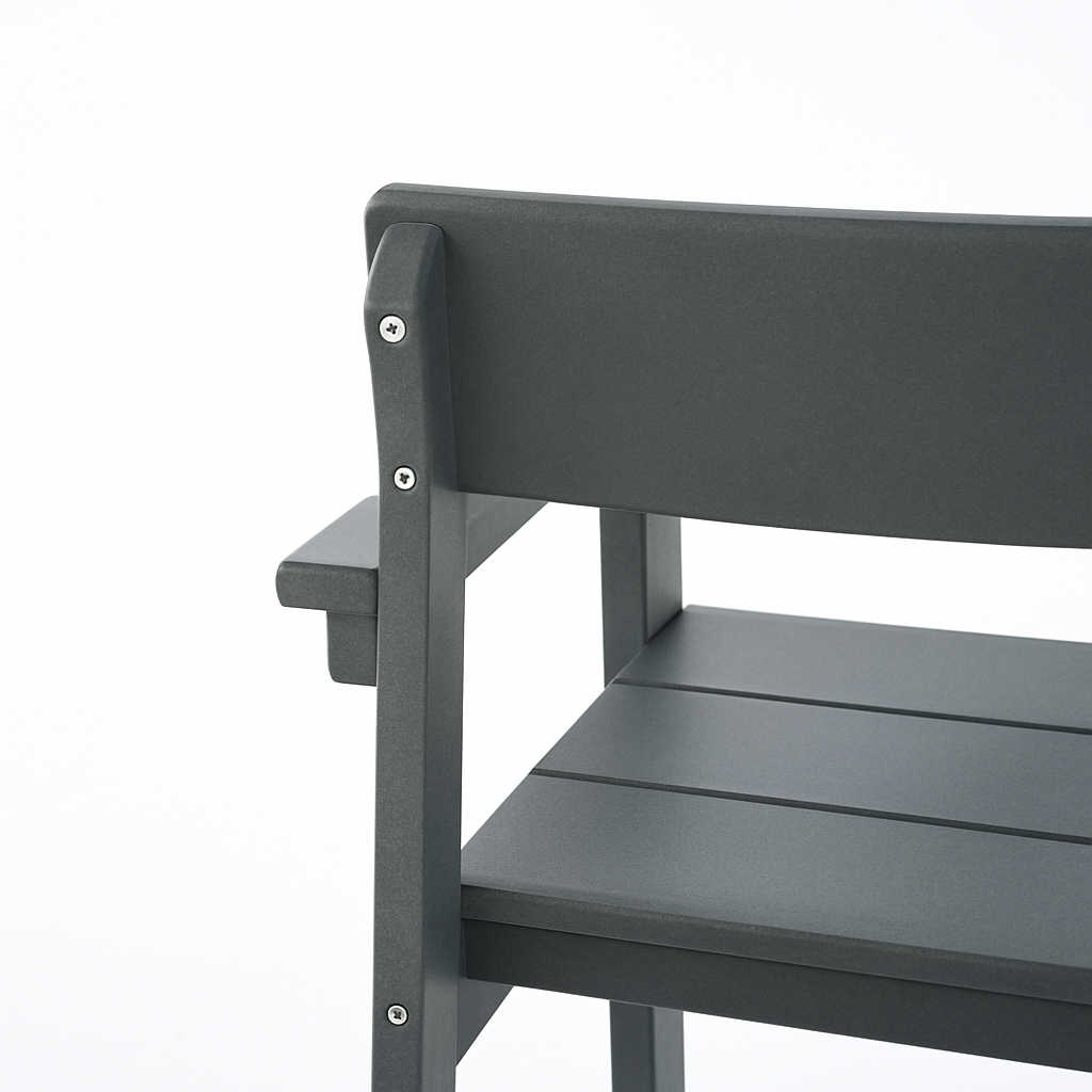 Grey HDPE Outdoor & Garden Armchairs with Backrest