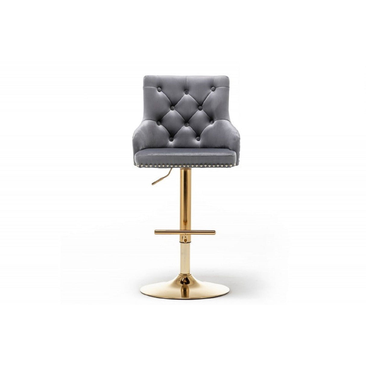 Adjustable Swivel Bar Stool With Nailhead Trim (Set of 2)