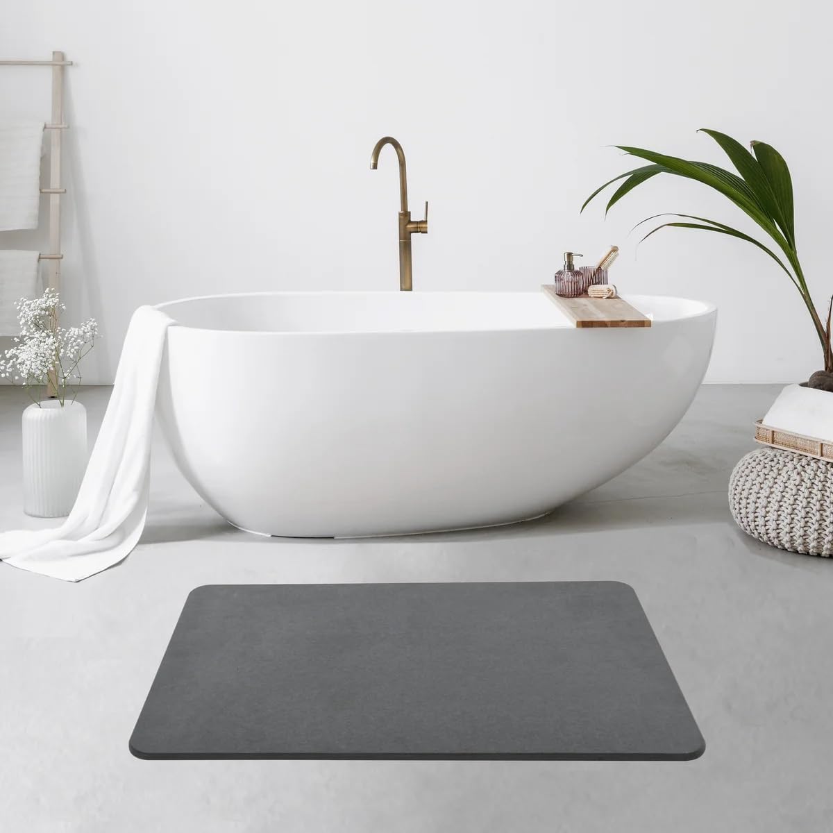 4 Colors! - 24'' x 15'' Diatomaceous Quick Drying Stone Bath Mat