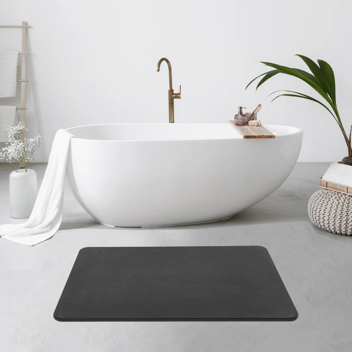 4 Colors! - 24'' x 15'' Diatomaceous Quick Drying Stone Bath Mat