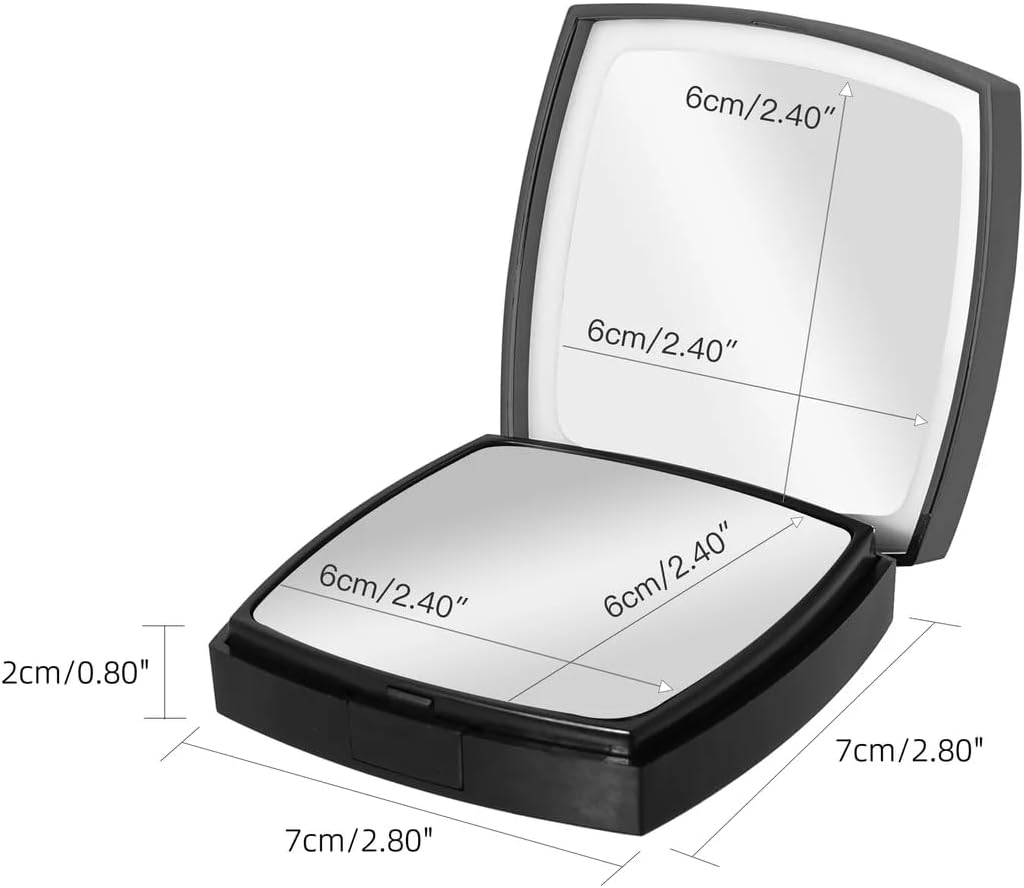 Black - 1x/3x Magnifiying Rechargeble LED Compact Makeup Mirror