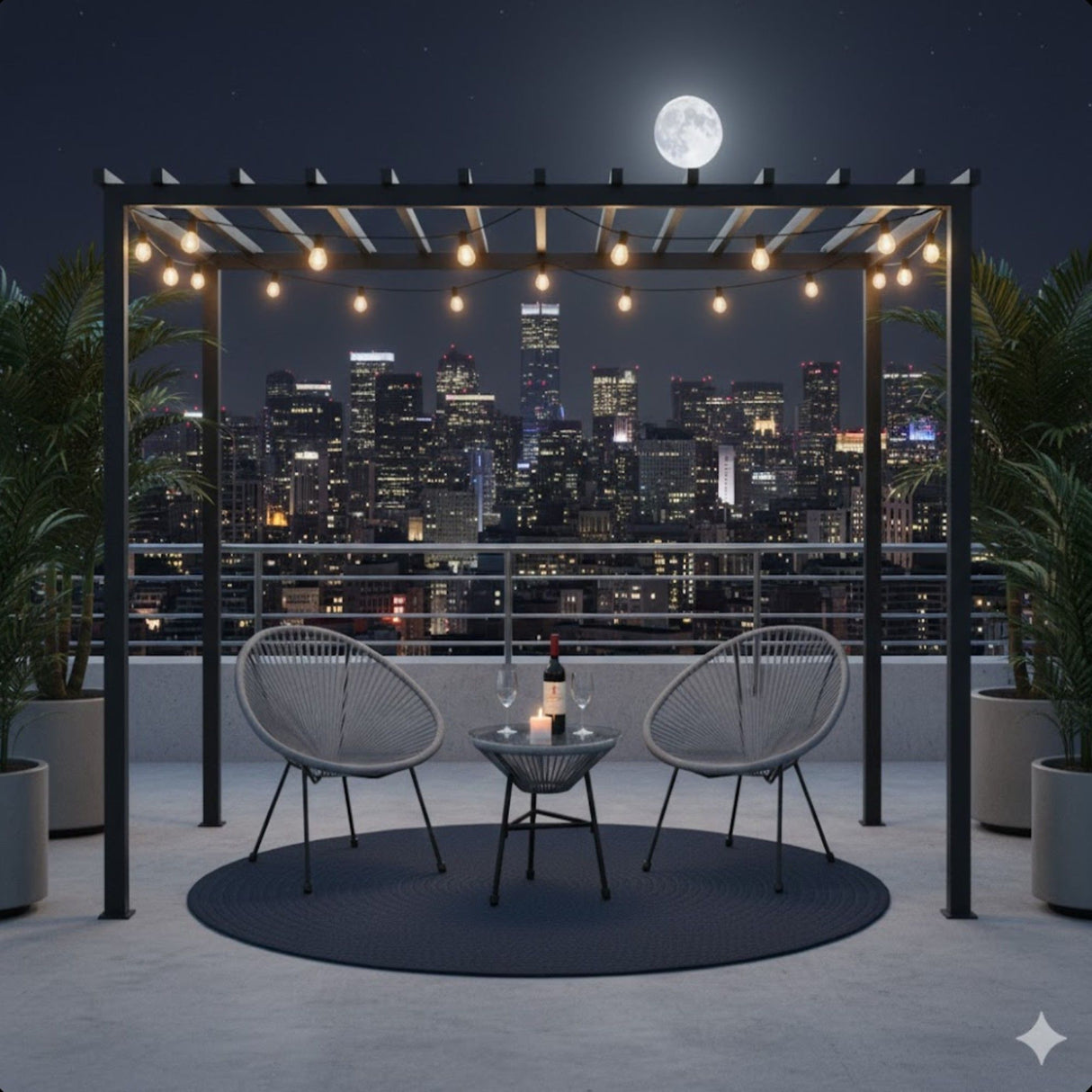 Acapulco Style 3 Piece Patio Bistro Set With Chairs